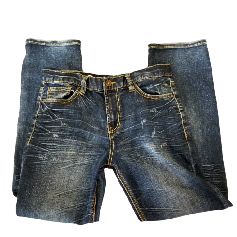 Warehouse One Slim Fit Distressed Jeans